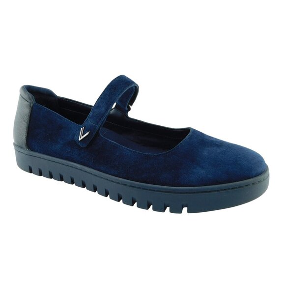 VIONIC Royal Blue Suede Leather Mary Jane Flats 10 - Picture 1 of 7